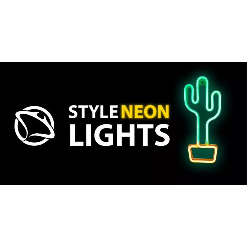 Dekoratīvā neona gaisma MANTA SNL07GNT Cactus Green Yellow, neona zīme