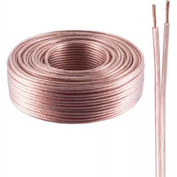 Skaļruņu kabelis ShiverPeaks BASIC-S 2x0.75 mm² caurspīdīgs CCA 100 m