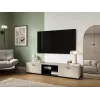 TV skapis Cama Meble SOHO 180x43x37 cm — smilškrāsas virsma, melns rāmis