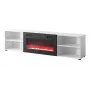 RTV skapis POLO 200x33x50.5 balts + kamīns melns
