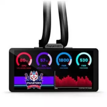 Phanteks Glacier One 360M25 LCD šķidruma dzesēšanas sistēma, 6 collu displejs - 360 mm, melna