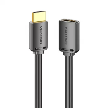 HDMI kabelis Vention AHCBD 0,5 m, HDMI Type A tēviņš uz HDMI Type A mātīti, HDMI 2.0, zeltīti kontakti, melns