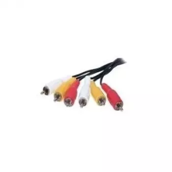 shiverpeaks BASIC-S 3x RCA - 3x RCA kabelis 1.5m - 3 x RCA vīriešu - 3 x RCA vīriešu - Niķelis - Melns - Sarkans - Balts - Dzeltens (BS40150-1.5)