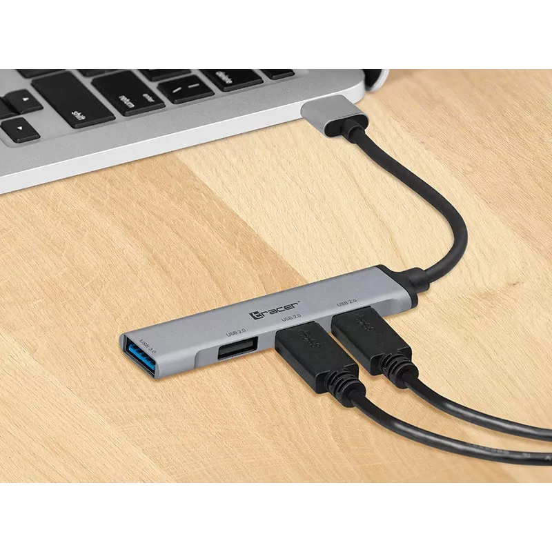 USB sadalītājs Tracer H41 ar 4 portiem, USB 3.0, alumīnija korpusā