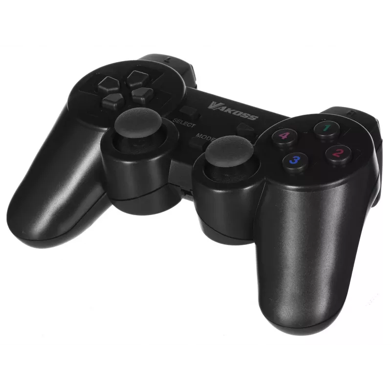VAKOSS GP-4705BK bezvadu USB spēļu pults, PC/PS3, dual shock vibrācija, analogais/digitālais režīms, melna