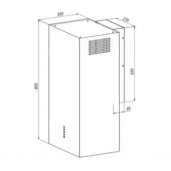 Sienas nosūcējs AKPO WK-4 CUBERA WL Melns Matēts T520 M3, 400 mm, 450 m³/h, alumīnija filtrs