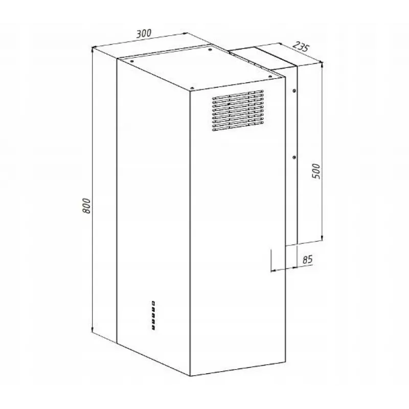 Sienas nosūcējs AKPO WK-4 CUBERA WL Melns Matēts T520 M3, 400 mm, 450 m³/h, alumīnija filtrs