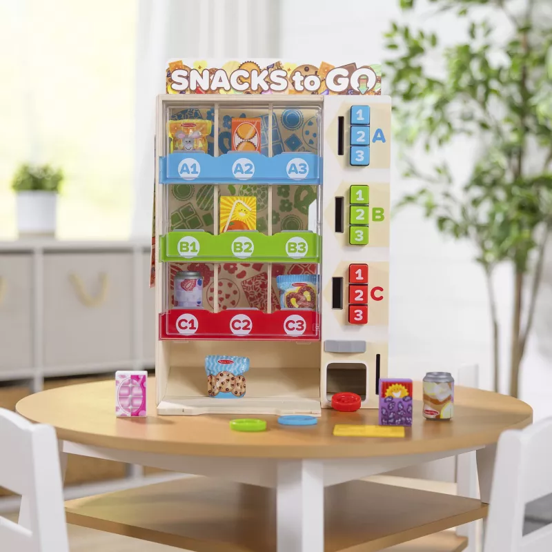 Melissa & Doug - Pārdošanas automāta rotaļu komplekts no koka, veikaliņš