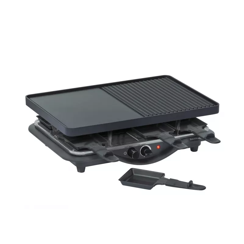 Steba RC 28 čuguna raclette grils, 1400 W, 8 pannu komplekts, melns