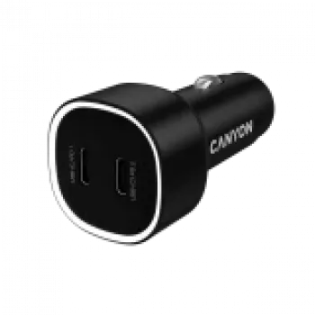 Auto lādētājs CANYON OnDrive 60 PD 60W 2xUSB-C — melns