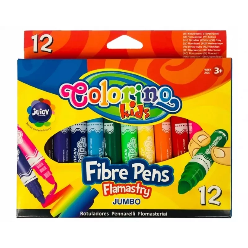 Filtspalvas Colorino 42651PTR apaļš gals 12 krāsu komplekts