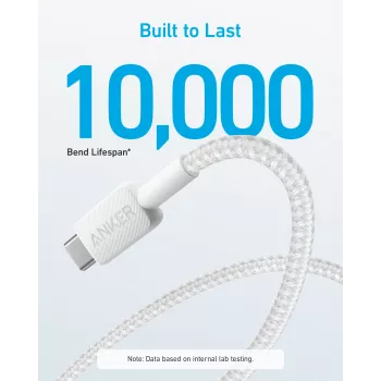 USB kabelis Anker 322 1,8 m USB-A uz USB-C Balts