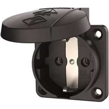 MENNEKES Schuko paneļmontāžas kontaktligzda 16A 2p+E 230V melna 11032