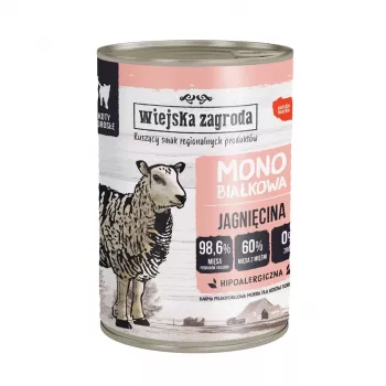 WIEJSKA ZAGRODA Monoprotein Jēra gaļa - slapjā kaķu barība - 400g