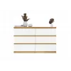 Kumode ar 6 atvilktnēm 120 cm Top E Shop Malwa — Artisan Ozols / Balts, skaidu plātne