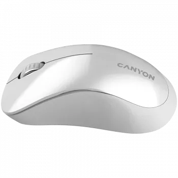 CANYON MW-11 bezvadu pele, 2.4 GHz, 3 pogas, DPI 1200, pērļu balta/pelēka