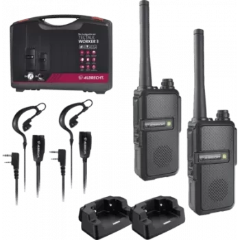 Pārnēsājams PMR radio Midland Tectalk Worker 3 (2 komplekts) — 16 kanāli, līdz 500 m darbības rādiuss