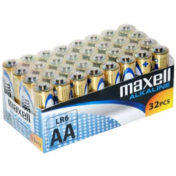 Vienreizējās lietošanas sārma baterija MAXELL 731311, 1,5 V, cilindriska, iepakojumā 32 gab.