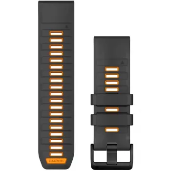 Garmin QuickFit Pulksteņa siksniņa 26 mm Silikona grafīts/Spark Orange (010-13393-05)