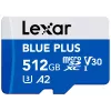 MicroSDXC atmiņas karte Lexar BLUE PLUS 512 GB, UHS‑I, nolasīšana 170 MB/s, U3/V30