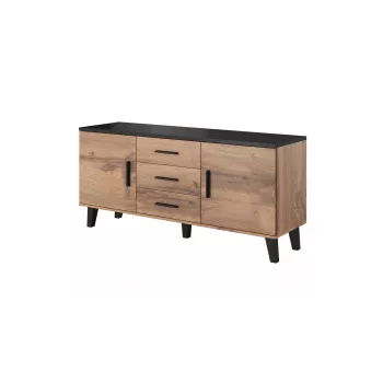 Cama sideboard LOTTA 150 2D3S wotan oak + mat Melns