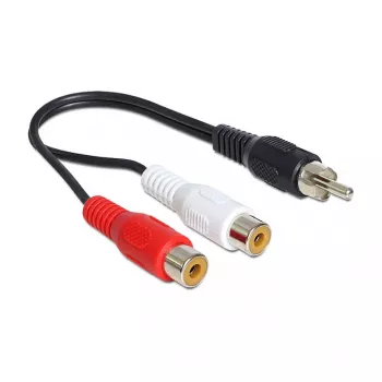 Audio kabelis DeLOCK 84493 0.2 m RCA vīrietis uz 2 x RCA sieviete Melns