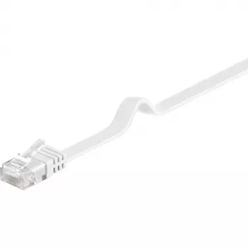Wentronic Goobay CAT 6 plakanais patch kabelis, U/UTP, balts, 2 m - vara materiāls (95152)