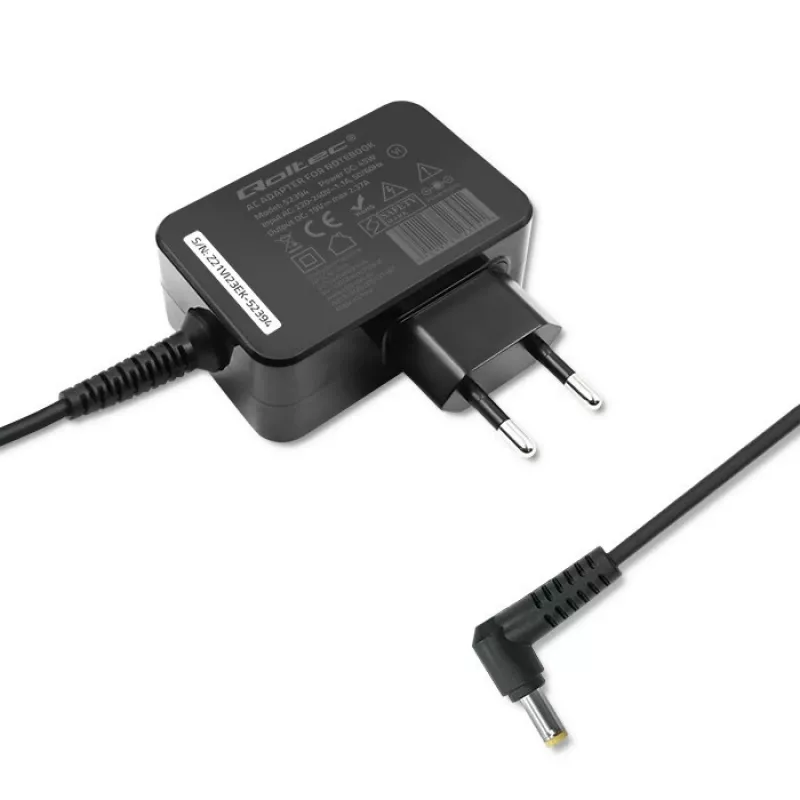 Barošanas bloks QOLTEC 45W 19V 2,37A ar 5,5x1,7 mm savienotāju