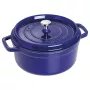 Staub 24 cm apaļa čuguna kastrolis tumši zilā krāsā