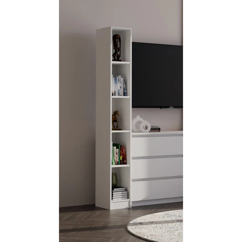 Plaukts REGAŁ R25 25 cm balts — viensekciju grāmatu plaukts