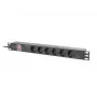 Rack PDU 19 collu LANBERG PDU-06F-0200-IEC-BK 1U 10A 6× Schuko 2 m