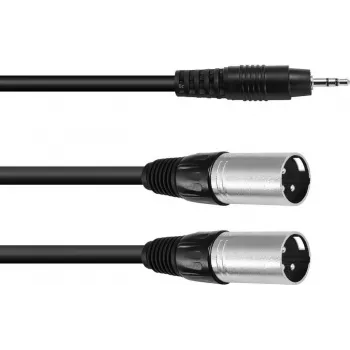 Audio adaptera kabelis Omnitronic 1x 3.5mm TRS uz 2x 3-pin XLR, 1.5 m (30225158)
