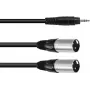 Audio adaptera kabelis Omnitronic 1x 3.5mm TRS uz 2x 3-pin XLR, 1.5 m (30225158)
