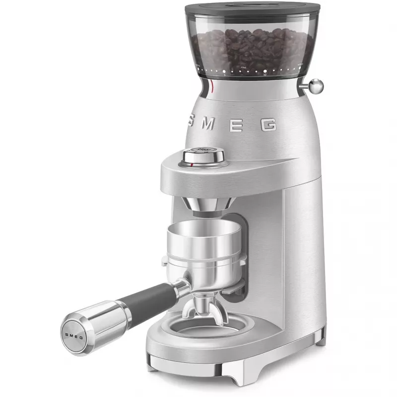 SMEG kafijas dzirnaviņas 50. gadu stils CGF02SSEU *Sudrabs*