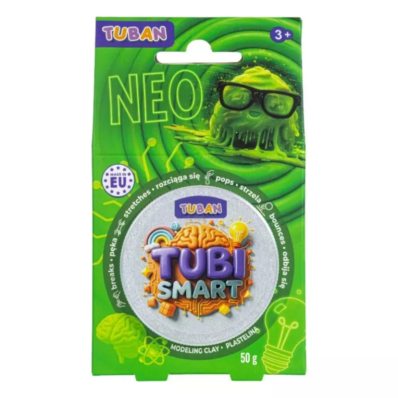 Māla modelēšanas masa TUBAN TUBI SMART NEO, zaļa, 50 g — bērnu modelēšanas māls