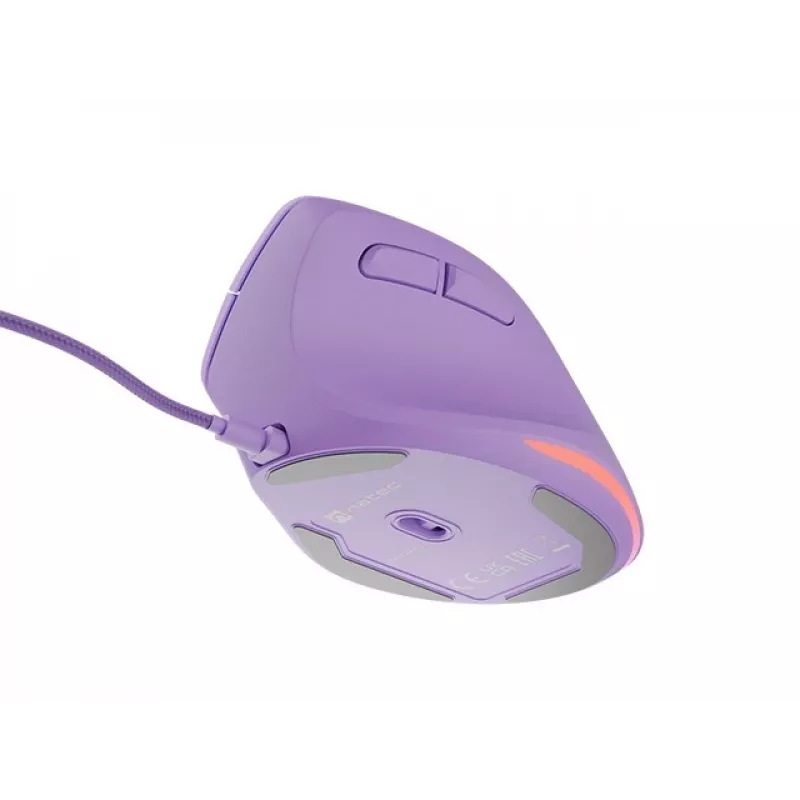 NATEC Crake 2 Pro pele - vertikāla, vadu, USB, optiska, 12800 DPI, violeta