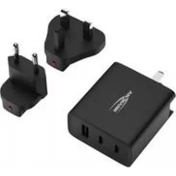 Ansmann USB lādētājs ceļojumiem TC315 / 3 A / 15,5 W / 3 portu USB lādētājs 15.5 W USB-A ligzda Smart IC melns iekštelpām (1001-0178)