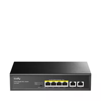 Tīkla slēdzis Cudy GS1006P Nepārvaldāms Gigabit Ethernet 6-portu PoE, 12 Gbit/s, 2048 MAC, Melns