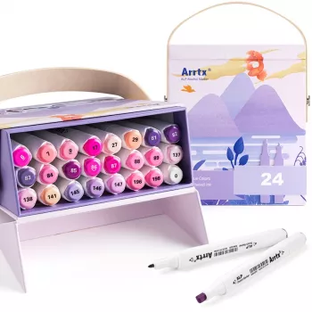 Divpusējie marķieri Arrtx LC302239 — 24 krāsas, violetu toņu komplekts