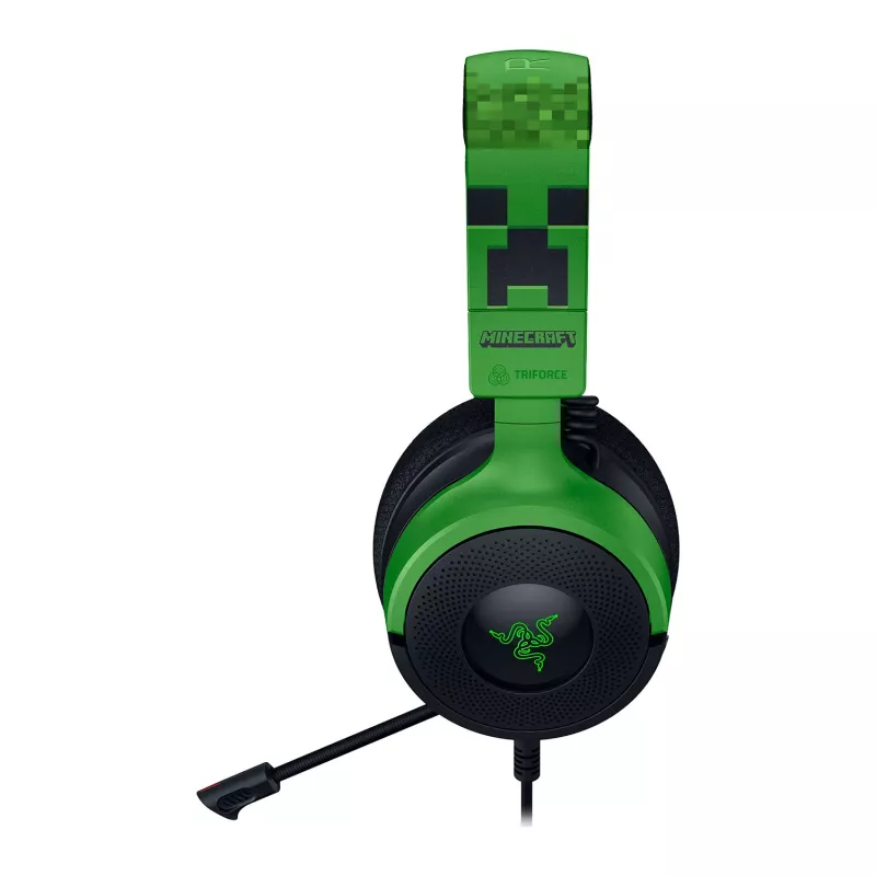Vadu spēļu austiņas Razer Kraken V4 X — supra-aurālās, 20–20000 Hz, 1.8 m kabelis, 310 g, melns/zaļš