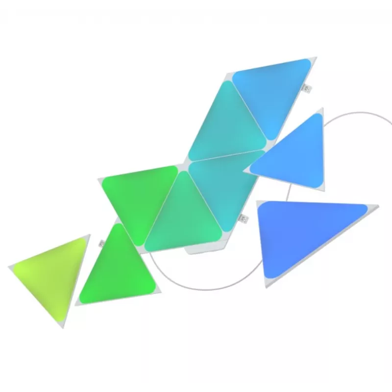 Nanoleaf NL47-0002TW-9PK trīsstūrveida LED paneļu gaismas komplekts — 9 RGB sienas paneļi, balts