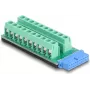 DELOCK 67191 — Dzimuma maiņas kabelis, USB savienotājs 19-pin uz 20-pin spaiļu bloku, melns/zaļš