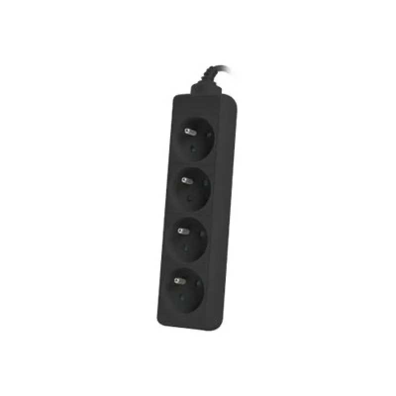 Lanberg PS0-04E-0150-BK Pagarinātājs 4 Kontaktligzdas Melns