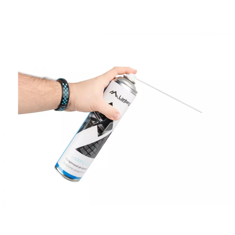 Saspiestā gaisa tīrītājs LANBERG CG-600FL-001 — 600 ml, datoru tīrīšanai, Melns/Zils/Balts