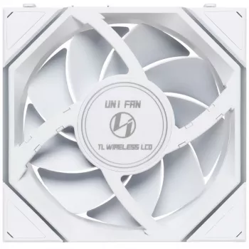 Lian Li UNI FAN TL Wireless LCD 120 White — 120mm PWM ventilators ar bezvadu LCD kontrolieri