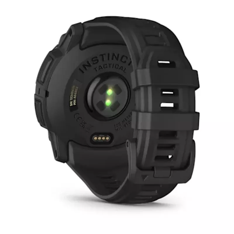 Garmin Instinct 3 Solar Tactical Edition 50 mm viedais pulkstenis, melns, ar silikona siksniņu