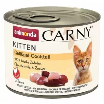 Slapjā kaķu barība animonda Carny Poultry Cocktail Kitten (vistas, pīles, tītara gaļa) 200 g skārdenē
