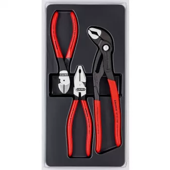 Knipex knaibles komplekts power pack ar 3 pulētiem plastmasas termoformētiem ieliktņiem