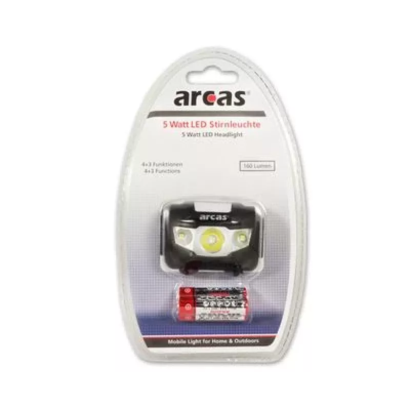 Arcas ARC5 priekšējais lukturis | 1 LED + 2 Flood gaismas diodes | 5 W | 160 lm | 4+3 gaismas režīmi