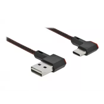 USB kabelis DeLOCK EASY-USB 2.0 Type-A vīrišķais uz Type-C vīrišķais 0,5m Melns